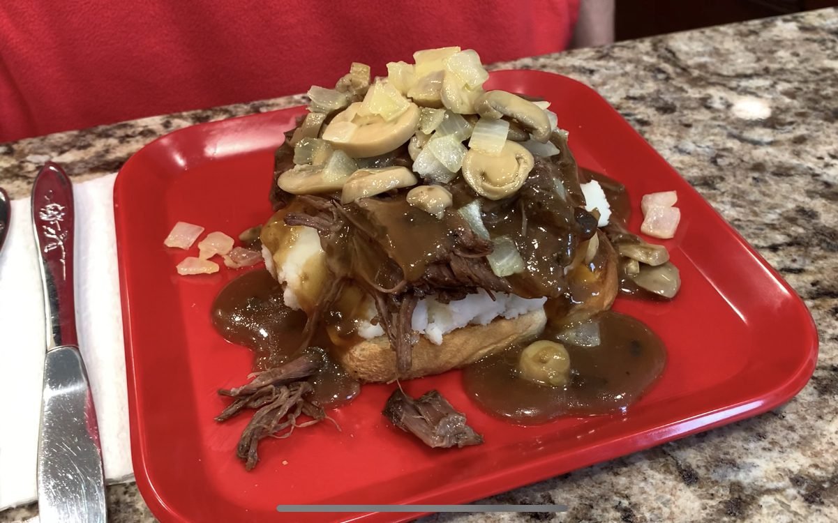 World's Best OpenFaced Pot Roast Sandwich