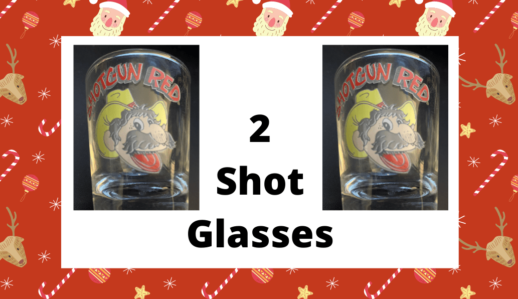 2 Shotgun Red Shot Glasses