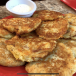 Fried Potato Cakes on a platter