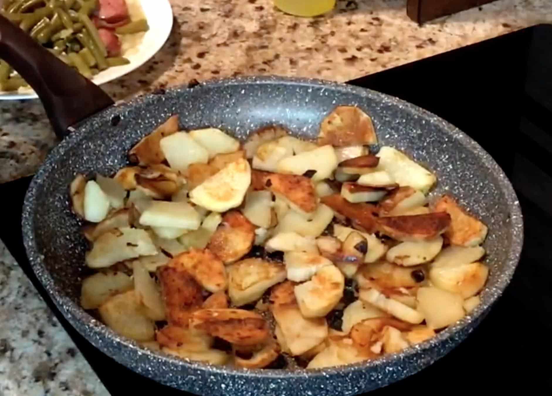 Fried Potatoes in Skillet