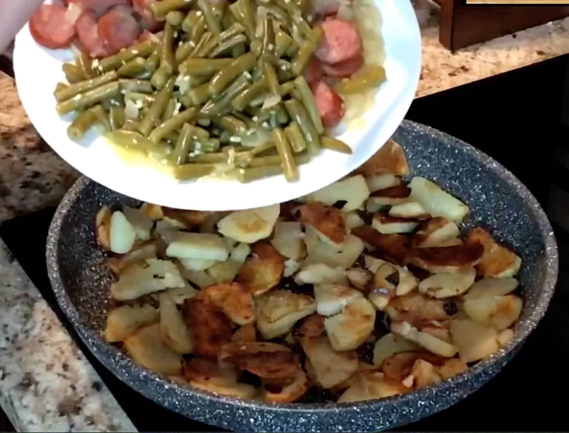 Green Beans Sausage and Fried Potatoes recipe