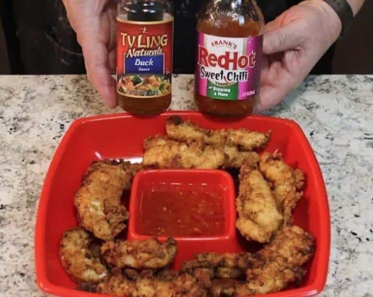 Fried Chicken Fingers marinated in Duck Sauce
