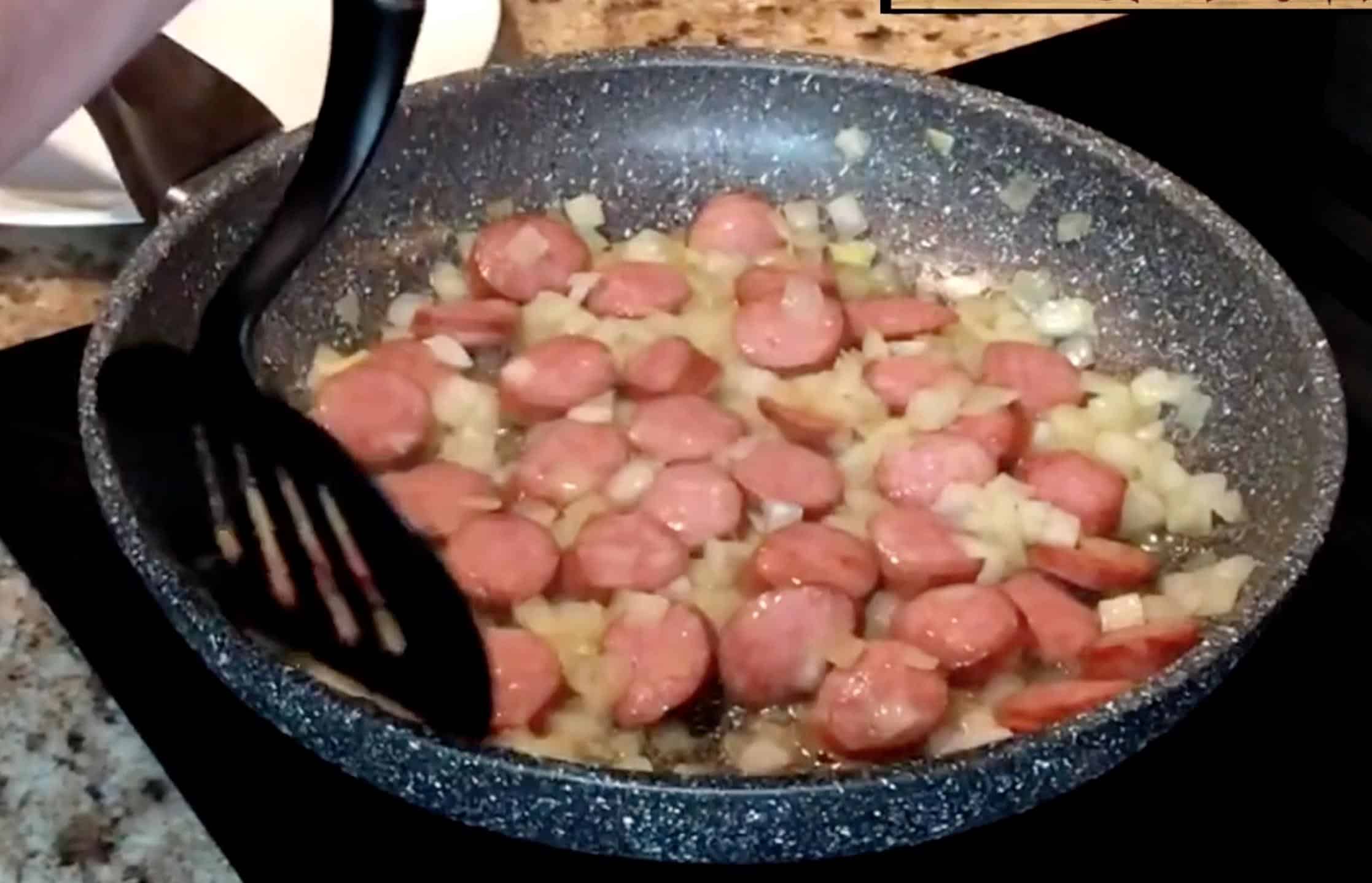 Sausage and Onion in Skillet