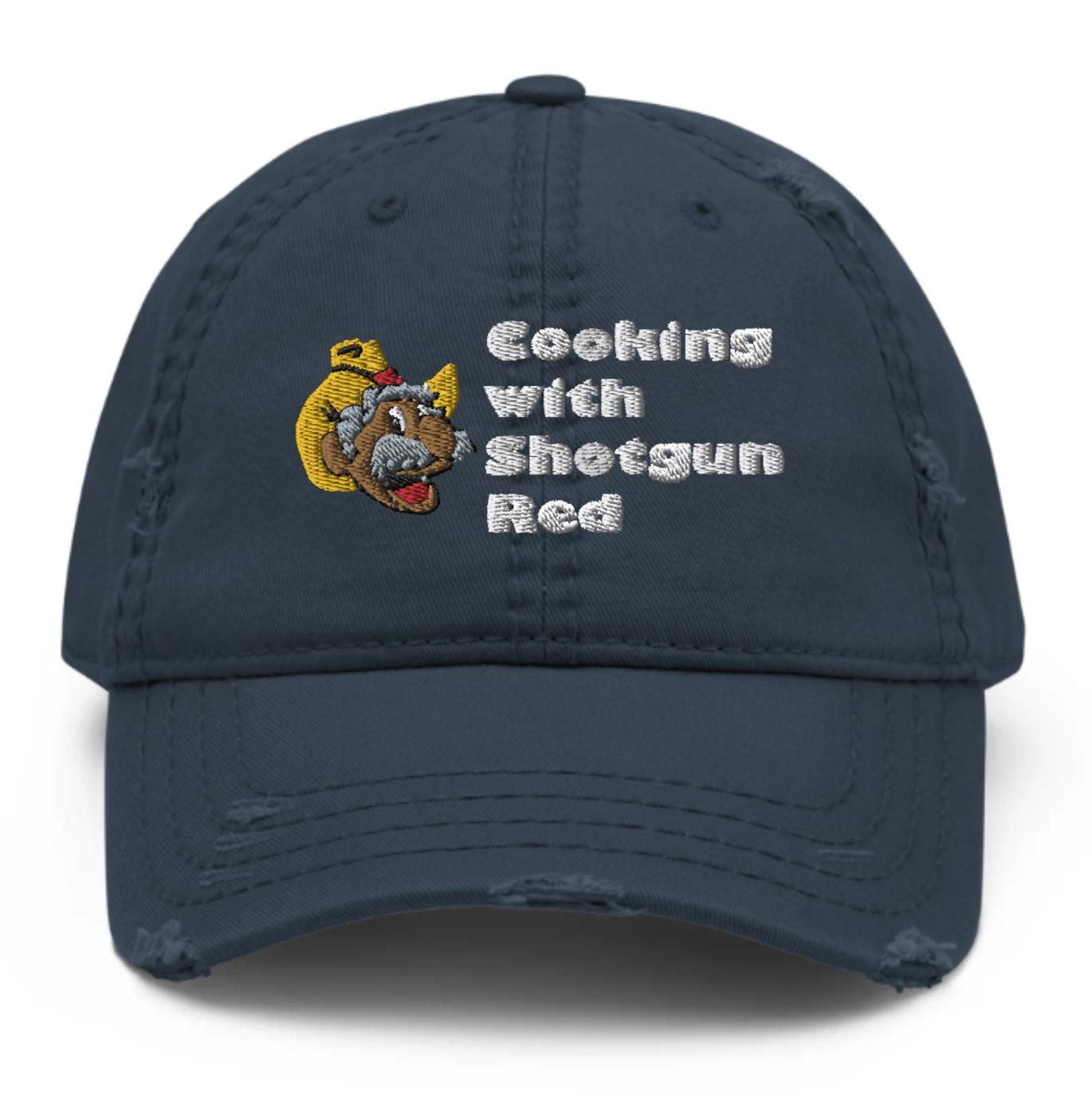 Cooking with Shotgun Red Distressed Hat