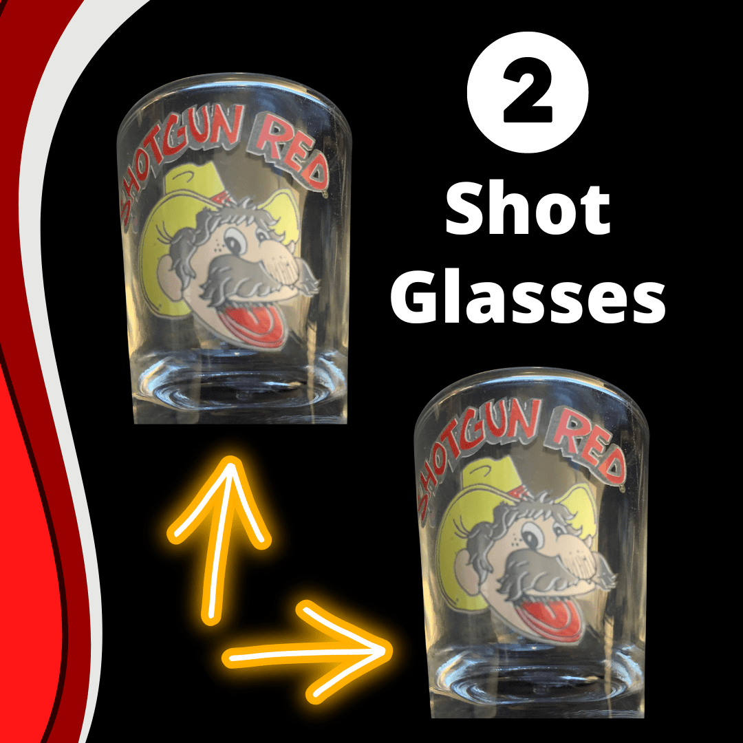 2 Shotgun Red Shot Glasses